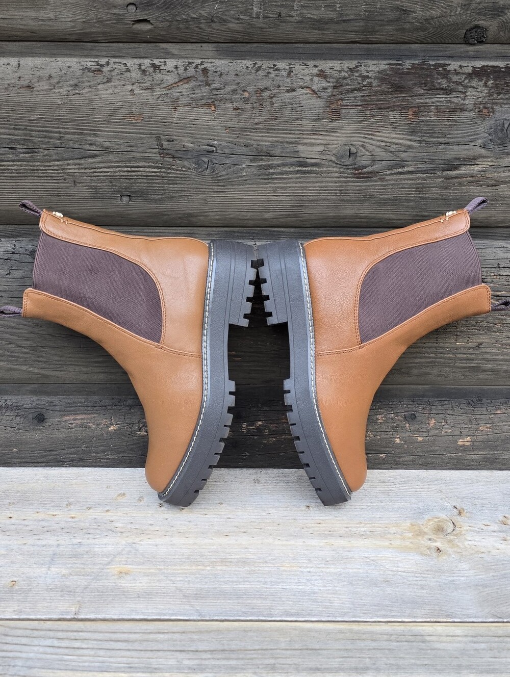 Sam Edelman Laguna Urban Utility Minimalist Platform Lug Sole Chelsea Boots 7.5M - Picture 12 of 16